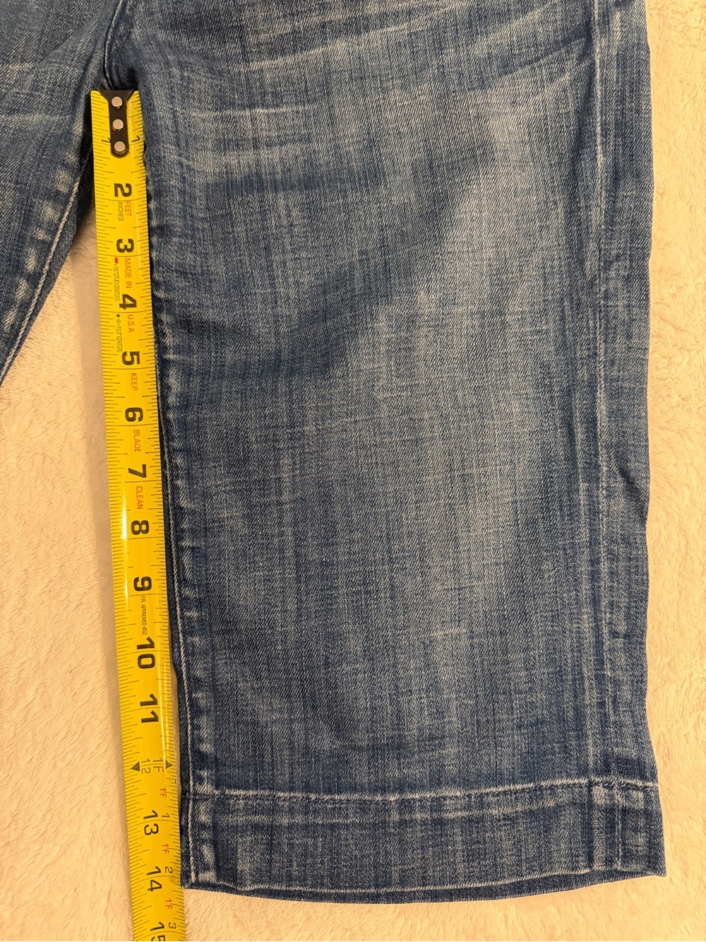 Y2K 7 For All Mankind Dojo Denim crops in Medium Blue size 30 light weight denim - Picture 6 of 8
